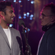 Star Himesh Patel (left) and director Danny Boyle (right) on the set of Yesterday.